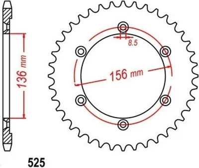 Zdjęcie produktu dla Zębatka 41T skok 525 do Suzuki DR650, XF650