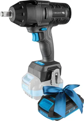 Produktbild von Högert Technik Akku-Schlagschrauber 18V, 600 Nm Drehmoment, 900 Nm Losbrechmoment, Bürstenloser Motor, ?” Vierkantgriff, LED-Beleuchtung, Metallgetriebe + PROMO 2,0 Ah Akku