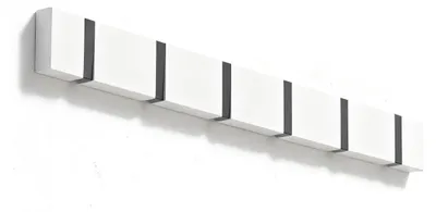 Immagine prodotto di Gancio appendiabiti in legno autoadesivo con 6 ganci pieghevoli, colore bianco