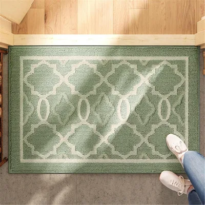Image de Paillasson d'intérieur, antidérapant, lavable, vert, 50x80 cm