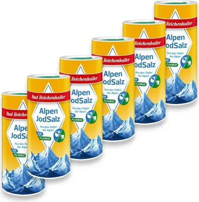 Produktbild von Bad Reichenhaller Alpen Jodsalz + Flourid Dose 500g (6er Pack)