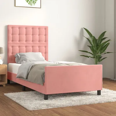 Produktbild von Möbel Bettgestell mit Kopfteil Rosa 80x200 cm Samt - Klassische Betten 3125970