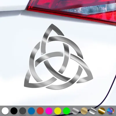 Produktbild von PantherPixel Triqueta Aufkleber Keltischer Kelten Knoten Sticker Auto Geschenkidee Farbe Chrom-Silber