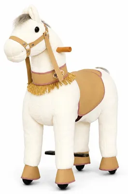 Produktbild von Mechanisches Reitpferd auf Rollen Lilia Weiß Medium für Kinder 6–12 Jahre bis 50 kg