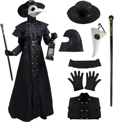 Produktbild von Kostüm Plague Doctor Esiaphia Maske Mantel Accessoires Verkleidung für Halloween S