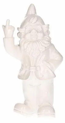 Produktbild von Stoobz design Gartenzwerg mit Mittelfinger - Polystone - 30 cm - weis - Ausendekoration