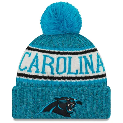 Image de Bonnet NFL Carolina Panthers New Era On Field 2018 à pompon Bleu