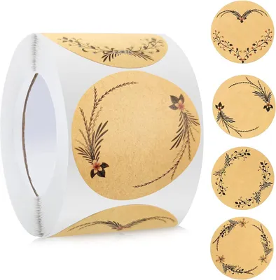 Produktbild von Geschenkaufkleber, 500 Stš¹ck Kraftpapier Aufkleber, Selbstklebend 5cm, Marmeladenglas Aufkleber zum Beschriften, Runde Geschenksticker Handmade, Etiketten fš¹r Kš¹che, Geschenktš¹ten, Hochzeit