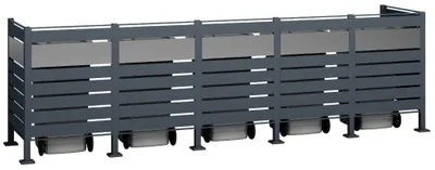 Produktbild von Westmann Metall Mülltonnenverkleidung Planum 5x240 L Anthrazit Mix 410x90x120 cm
