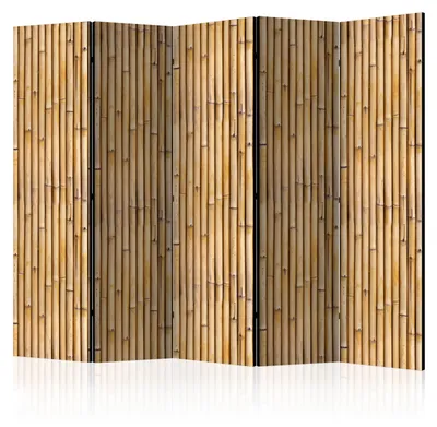Immagine prodotto di Pannello divisorio acustico Muralo, composto da 5 elementi, pieghevole, realizzato in bambù e legno, dimensioni 225 cm x 172 cm