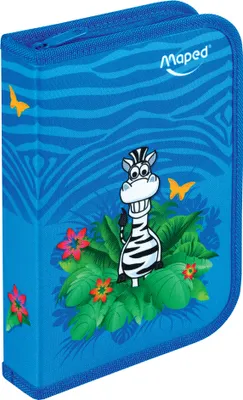 Produktbild von Maped Schüleretui Jungle aus Polyester blau befüllt 32-teilig