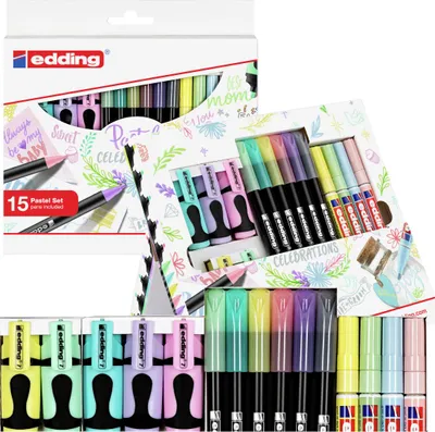 Produktbild von Mix Mini Marker, Textmarker, Stifte Edding Pastell 15S