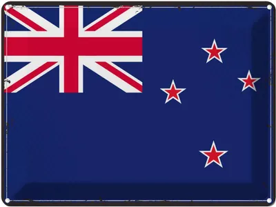 Produktbild von vianmo Blechschild 30x40 cm Neuseelands Retro New Zealand Flagge Fahne Wappen
