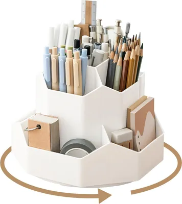 Regenbogen Stiftehalter Aus Holz - 5-Fach Schreibtisch Organizer Für Kinder & Büro