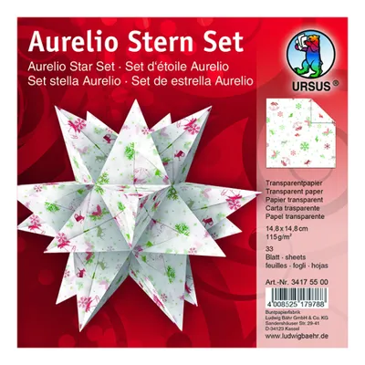 Produktbild von Faltblätter Aurelio Stern Classic Christmas 115g/qm 14,8x14,8cm rot/grün