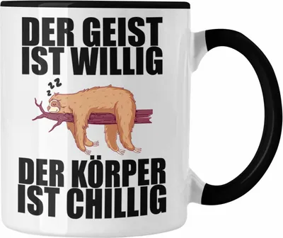 Produktbild von Trendation - Lustige Tasse mit Spruch Faultier Mitarbeiter Arbeitskollege Geschenk Büro (Schwarz)