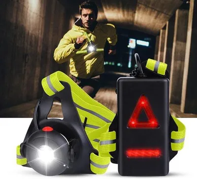 Produktbild von LED-Laufscheinwerfer - Armbandlampe - Laufscheinwerfer - Wanderungsscheinwerfer - USB-ladbar - Laufweste - Wasserdicht (IPX6)