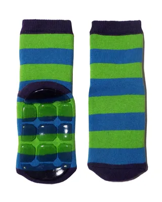 Produktbild von Kinder ABS-Socken aus Baumwolle Große Blockringel Kiwi Größe 27-30