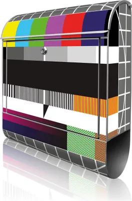 Produktbild von banjado Design Briefkasten Stahl silber mit Zeitungsfach pulverbeschichtet "Testbild" 38x46x12,5cm & 2 Schlüssel - Postkasten A4 Einwurf inkl. Montagematerial [BK 10100]