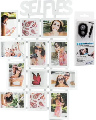 Produktbild von Selfie Bilderrahmen Weiß 12 Fotos Fotorahmen Fotogalerie Collage