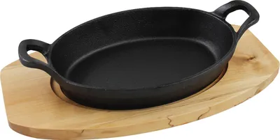 Produktbild von PARILLA Untersetzer für ovale Servierpfanne, Aussparungen Durchmesser: 18,5 und 21,5 cm, Holz