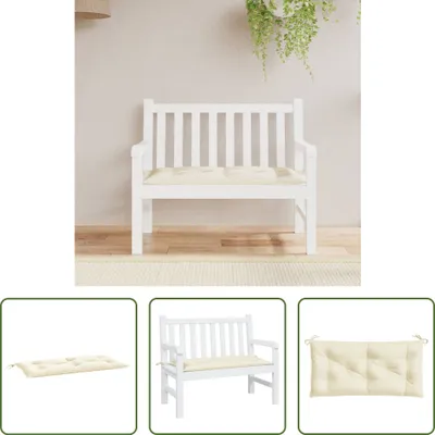 Produktbild von The Living Store Gartenbank-Auflage Cremeweiß 110x50x7 cm Oxford-Gewebe