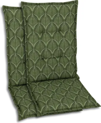 Produktbild von GO-DE Textil, Sesselauflage Hochlehner, 2er-Set, Farbe: grün, Maße ca.: 120 cm x 50 cm x 7 cm