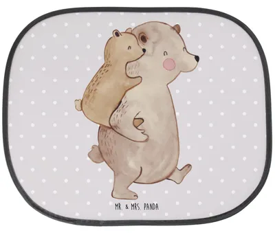Produktbild von Mr. & Mrs. Panda Sonnenblende Auto Papa Bär - Grau Pastell - Geschenk, Muttertag, Autosonnenschutz, Geburtstag, sonnenschutz saugnapf, Vorbild, Vatertag, fenster