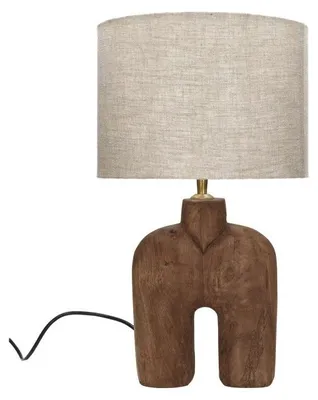 Image de Lampe de table Pomax Lampedusa, couleur marron, diamètre 28 cm, hauteur 49 cm