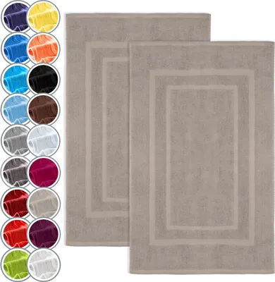 Produktbild von Badematte Badvorleger 2er Pack 50x80cm, 100% Baumwolle, Sand