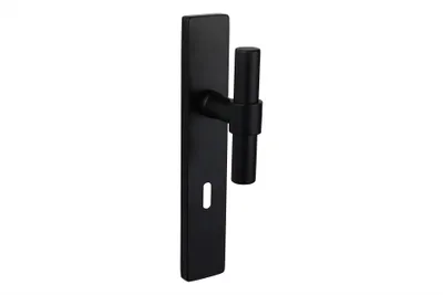 Produktbild von Lavuzo Türgriff Pesaro Schwarz mit rechteckigem Schild SL72 - Pro Set