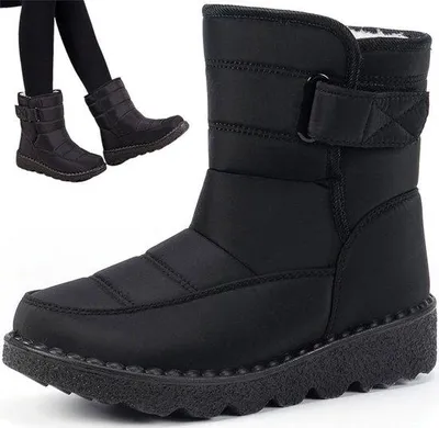 Zdjęcie produktu dla Buty zimowe – buty śniegowe – wodoodporne buty śniegowe – czarne – rozmiar 37 – damskie buty śniegowe – ciepłe buty śniegowe z podszewką polarową