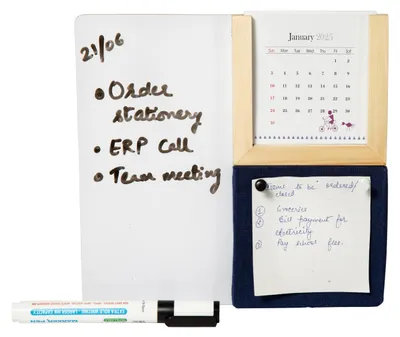 Image de Elzusha - Calendrier de bureau avec tableau blanc et porte-stylos