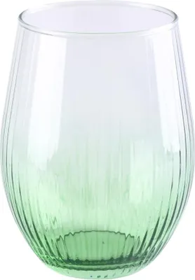 Produktbild von Grünes Ombre geriffeltes Saft- und Getränkeglas 600 ml