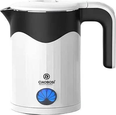 Zdjęcie produktu dla Avizar, czajnik ze stali nierdzewnej 1,8 l 1500 W z automatycznym wyłącznikiem, biały / czarny