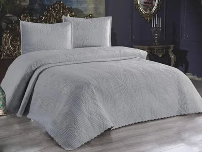 Produktbild von L'Essentiel Linge de Maison, Sena - Grey, Doppelbett-Tagesdecken-Set, Grau, 100% BAUMWOLLE, 230 x 250 cm