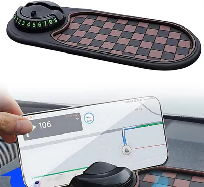 Produktbild von Anti-Rutsch-Dashboardmatte, 360° drehbar, multifunktional, mit Parknummer, für Auto