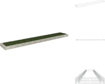 Immagine prodotto di vidaXL Letto rialzato in gabbioni in acciaio zincato 600x100x20 cm - Vasi e fioriere
