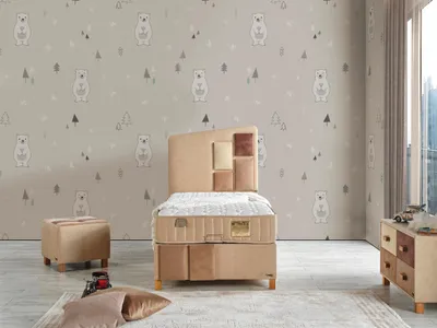 Produktbild von Schlafzimmer-Set "Liliana" – Bett mit Bettkasten, Hocker, Kommode und Matratze-Braun