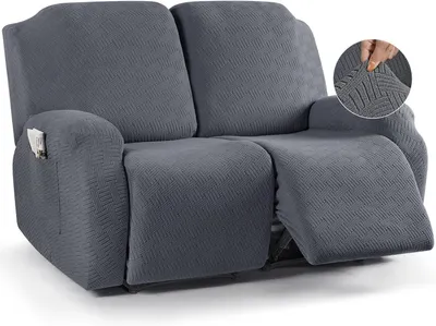 Obrázek produktu pro Potah na křeslo, materiál: Jacquard, polyester, dvoumístné, s područkami a úložným prostorem, vhodné pro domácnosti se zvířaty