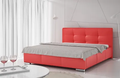 Produktbild von Polsterbett Bett Doppelbett TAYLOR Kunstleder Rot 160x200cm