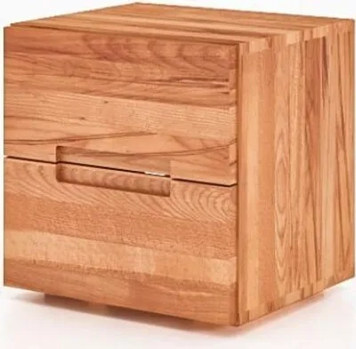 Produktbild von Nachttisch Bento 2 aus Kernbuche massiv 40x35x40 cm mit 2 Schubladen