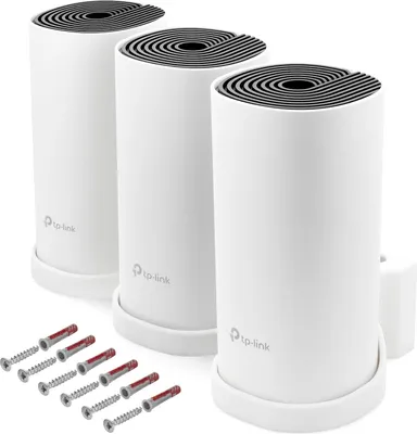 Produktbild von Wandhalterung passend für TP-Link Deco M4 Mesh WLAN Router 3 Stück mit Kabelmanagement