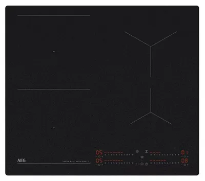 Image de AEG TI64IB10IZ, Noir, Encastrable, 60 cm, Plaque de cuisson à induction avec zones, Verre, 4 zones/zones