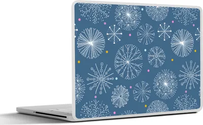 Produktbild von MuchoWow® Laptop Aufkleber Sticker Cover Schneeflocke - Muster - Winter 40x30 cm - Laptop Dekoration - Selbstklebend