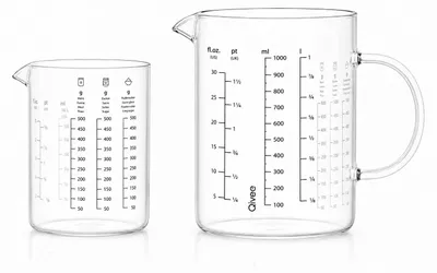 Produktbild von Messbecher Set Glas 500ml/1000ml hitzebeständig Messkanne Dosierhilfe Behälter