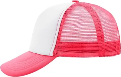 Produktbild von 5 Panel Polyester Mesh Cap white/neon-pink, Gr. one size
