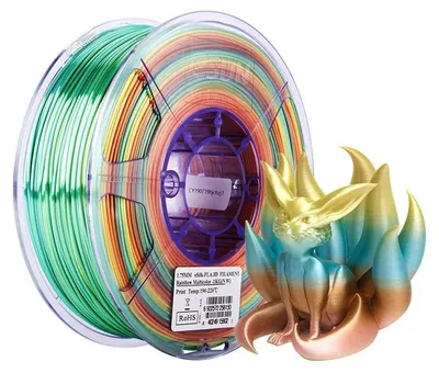 Obrázok produktu pre Filament pre 3D tlačiarne, hodvábny povrch, jednoduchá tlač, dúha