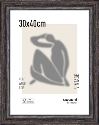 Produktbild von accent by nielsen Holz Bilderrahmen Vintage, 30x40 cm, Schwarz