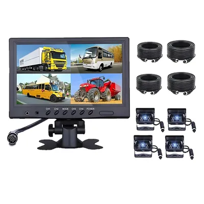 Zdjęcie produktu dla Samochodowy monitor cofania, 9-calowy ekran LCD, poczwórny ekran dzielony